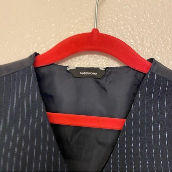 Boys kids youth Navy blue pin stripe formal dress up vest suit Jacket size 6 - Picture 5 of 6